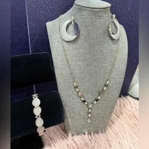 Vintage Jewelry Set with Necklace, Earrings, and Bracelet